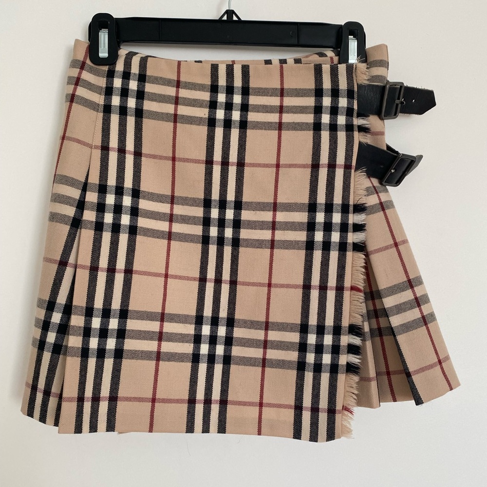 Vintage Burberry Mini Pleated Skirt UK 6